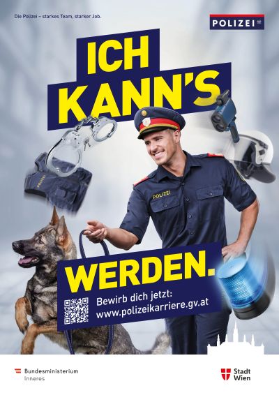 Sujet der Rekrutierungskampagne der Polizei 2024