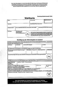 Abbildung der Wahlkarte