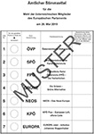 Amtlicher Stimmzettel MUSTER