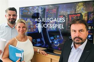 Mitarbeiter der "Arbeitsgemeinschaft Glücksspiel": Patrick Buggelsheim, Nadine Kuzma, Robert Klug.