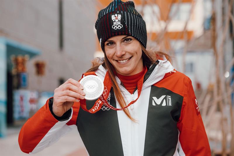 Im Damen Super-G belegte Polizei-Spitzensportlerin Mirjam Puchner am 11. Februar 2022 den zweiten Platz.