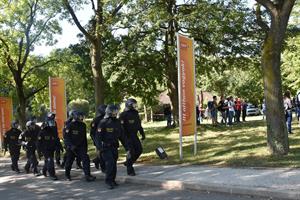 Über 230 Polizistinnen und Polizisten nahmen an der Übung "CONTRA 2019" in Eisenstadt teil.