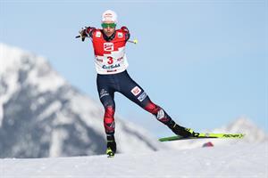 Der Nordische Kombinierer Johannes Lamparter erzielte beim Massenstart in Seefeld am 31. Jänner 2025 den zweiten Platz.