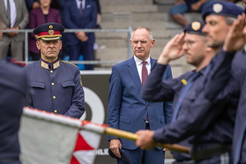 Am 14. Juli 2026 wurden im Sport- und Veranstaltungszentrum Imst 155 Polizistinnen und Polizisten angelobt bzw. ausgemustert.