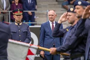 Am 14. Juli 2026 wurden im Sport- und Veranstaltungszentrum Imst 155 Polizistinnen und Polizisten angelobt bzw. ausgemustert.