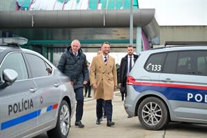 Innenminister Gerhard Karner und sein slowakischer Amtskollege Matúš Šutaj-Eštok in Kittsee.