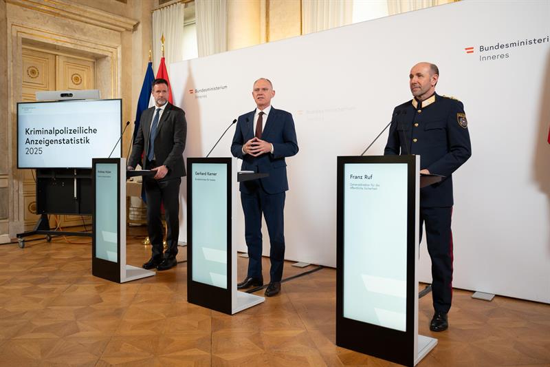Die Präsentation der Polizeilichen Anzeigenstatistik am 31. März 2026.