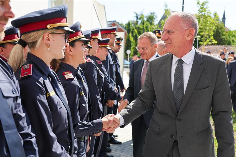 Innenminister Gerhard Karner eröffnete am 22. Juli 2026 das neue Polizeizentrum in Braunau am Inn in Oberösterreich.