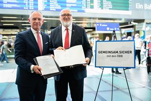 Das Bundesministerium für Inneres (BMI) und die ÖBB unterzeichneten am Wiener Hauptbahnhof eine Kooperationsvereinbarung im Rahmen der Initiative GEMEINSAM.SICHER.