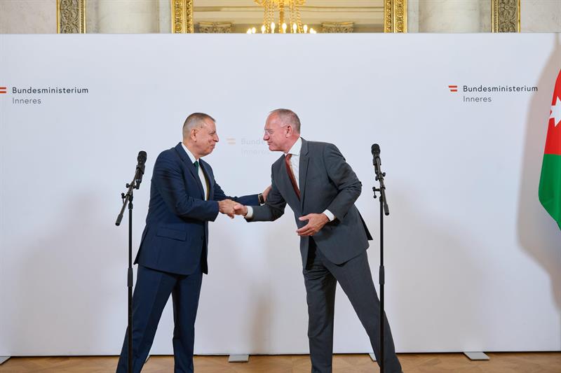 Innenminister Gerhard Karner traf am 7. Juli 2025 in Wien seinen jordanischen Amtskollegen Mazin Abdellah Hilal Al Farrayeh.