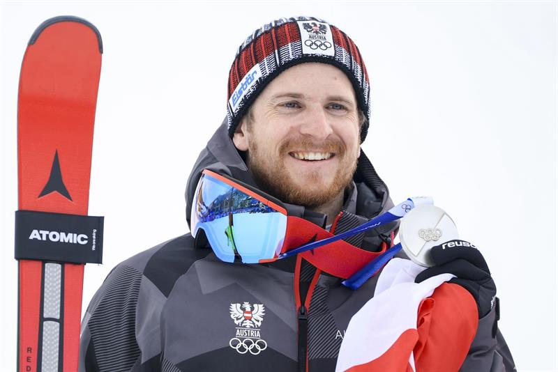 Polizeispitzensportler Fabio Gstrein gewann am 16. Februar 2026 im Slalom bei den Olympischen Spielen die Silbermedaille.
