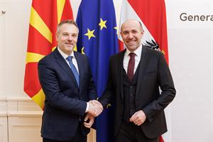 Franz Ruf empfing Aleksander Janev am 3. Dezember 2025 zu einem Arbeitsbesuch im Innenministerium in Wien.