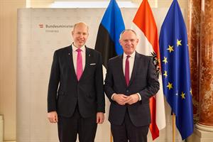 Innenminister Gerhard Karner empfing seinen estnischen Amtskollegen Igor Taro am 18. März 2026 zu Arbeitsgesprächen in Wien.