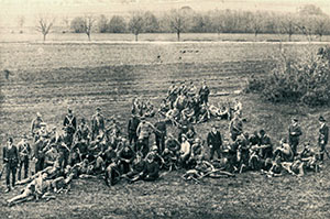 Eingedrungene ungarische Freisch&auml;rler in Oberwart 1921.