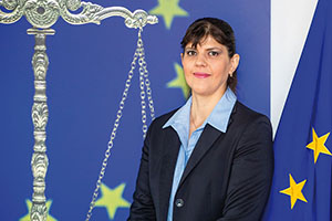 Die Europ&auml;ische Staatsanwaltschaft wird von Laura Codruta K&ouml;vesi als erster Europ&auml;ischer Generalstaatsanw&auml;ltin geleitet.