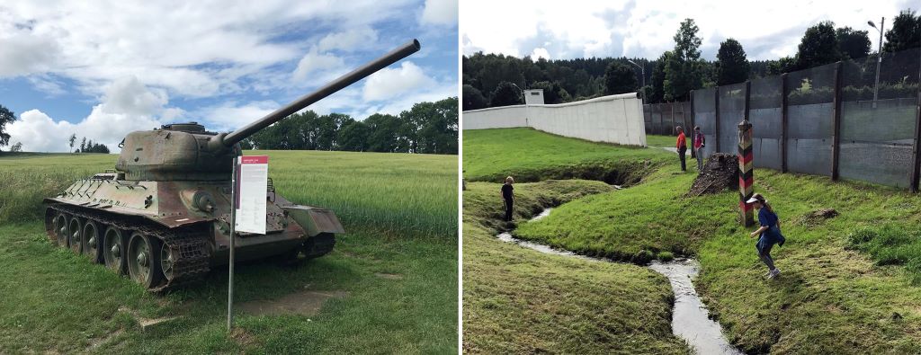 Kampfpanzer der sowjetischen Armee aus 1945; Tannbach, von 1945 bis 1989 Grenze zwischen &bdquo;Ost&ldquo; und &bdquo;West&ldquo;.