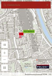 BMI-GIS am Smartphone: Beobachten der Einsatzmittel der Polizei.