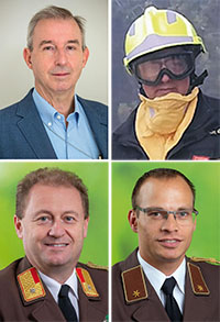 BMI-Mitarbeiter: Christian Krol koordinierte den internationalen Hilfseinsatz; G&uuml;nter Spreitzhofer, Stefan Semlegger, Hannes Haindl waren als Feuerwehrleute im L&ouml;scheinsatz in Nordmazedonien.