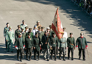 Historische Polizeiuniformen bei der Parade 2019 in der Wiener Innenstadt anl&auml;sslich 150 Jahre Wiener Sicherheitswache.