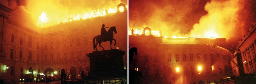 Brand der Hofburg in der Nacht auf den 27. November 1992: Eine der gr&ouml;&szlig;ten Brandkatastrophen Wiens seit 1945.