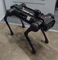 Roboterhund mit W&auml;rmebildkamera am R&uuml;cken.