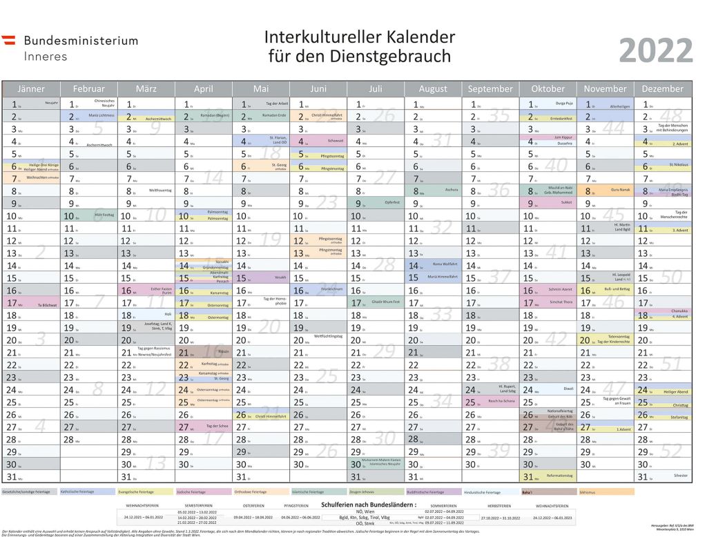 'Interkultureller Kalender': Unterst&uuml;tzung f&uuml;r die Polizei bei der Planung von Eins&auml;tzen, bei Ermittlungen und bei der Analyse.