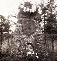 1913 errichteter Gedenkstein f&uuml;r den ermordeten Gendarmen Karl Walzer in der Traisenau bei Ossarn; 1937 von Dieben zerst&ouml;rt.