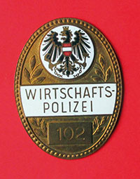Kokarde f&uuml;r Erhebungsbeamte der Wirtschaftspolizei von 1947 bis 1949.
