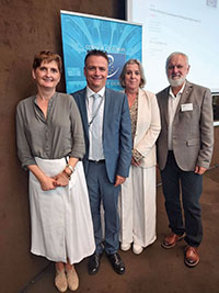 Organisatoren der Konferenz: Tanja Rakusic-Hadzic, Yves Rolland, Kristin Kvigne; Referent Bernhard Otupal.