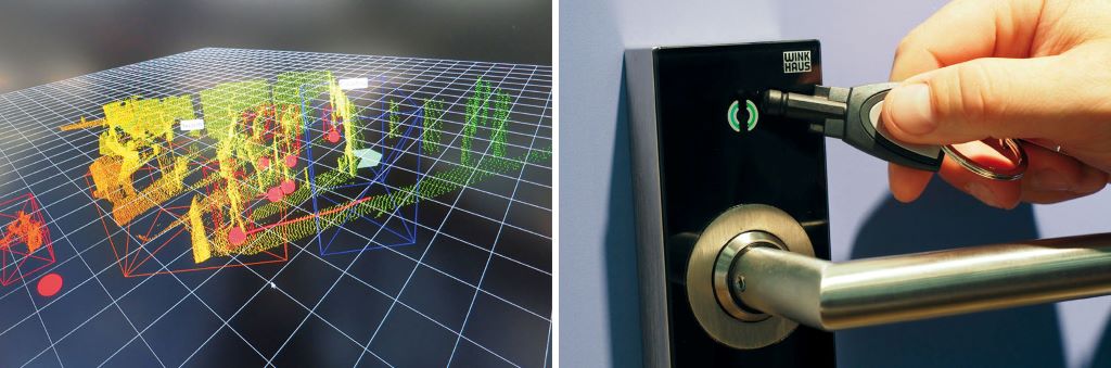 &Uuml;berwachungsl&ouml;sung mit LIDAR-Technologie; Smart-Blue-System: elektronische Schlie&szlig;anlage f&uuml;r Unternehmen.