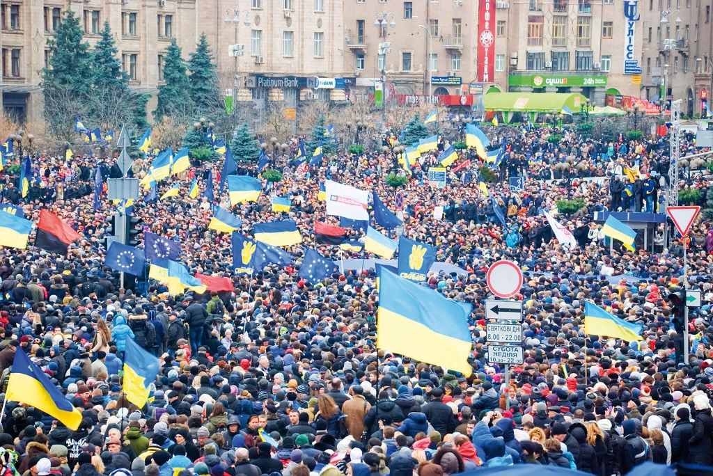Euromaidan-Revolution: Proteste gegen die Regierung in der Ukraine zwischen Ende November 2013 und Februar 2014