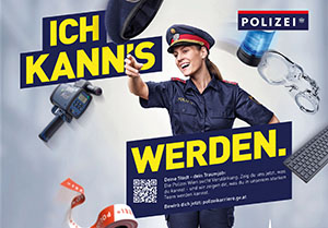 Nachwuchswerbung der Polizei: Die Werbebotschaften m&uuml;ssen die Aufmerksamkeit der gew&uuml;nschten Zielgruppe fesseln