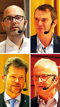 Referenten beim 9. D-A-CH Sicherheitsforum: Johannes Nickel, Frank Ewald, Johannes Str&uuml;mpfel und Franz B&auml;ttig