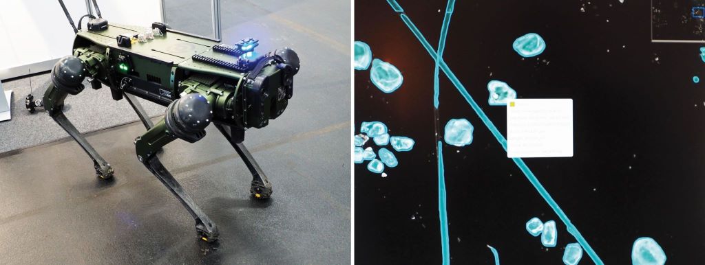 Spezialmesse GPEC digital: Roboter-Hund von Ghost Robotics; KI-unterst&uuml;tzter Abgleich von Spurentr&auml;gern (Optimal Systems)