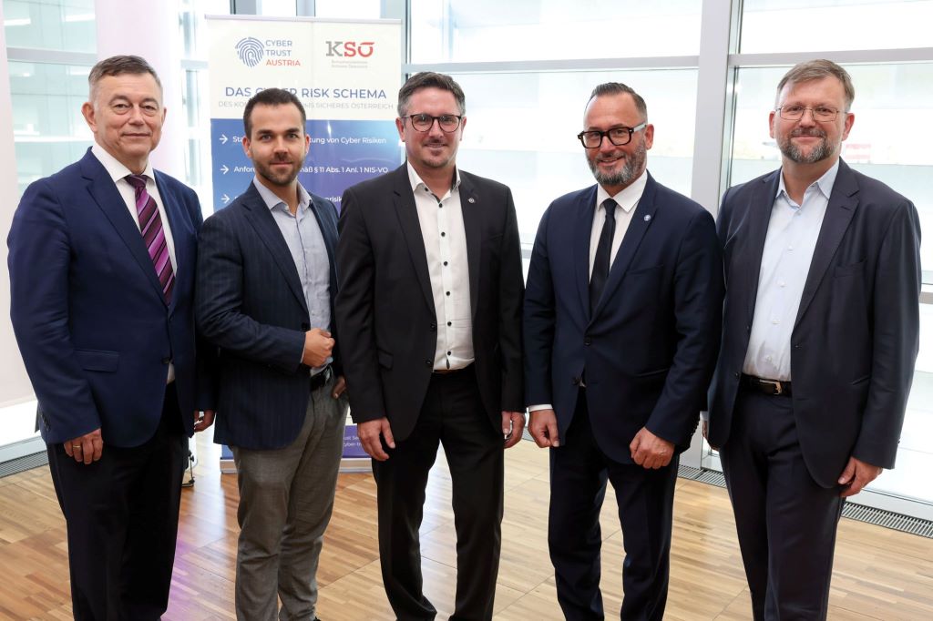 KS&Ouml;-Sicherheitsgipfel: Walter Unger, Mark Thorben Hofmann, Manuel Scherscher, Carsten Meywirth, Alexander Janda