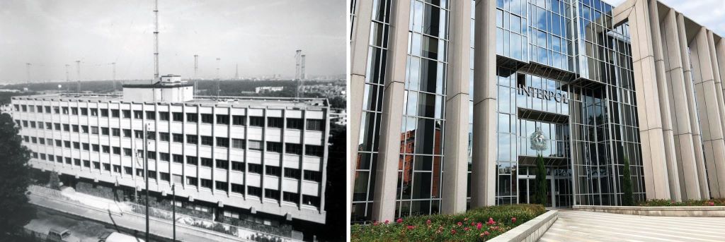 Zentrale des Interpol-Generalsekretariats: Saint Cloud (1966 bis 1989) und Lyon, Frankreich (seit 1989)
