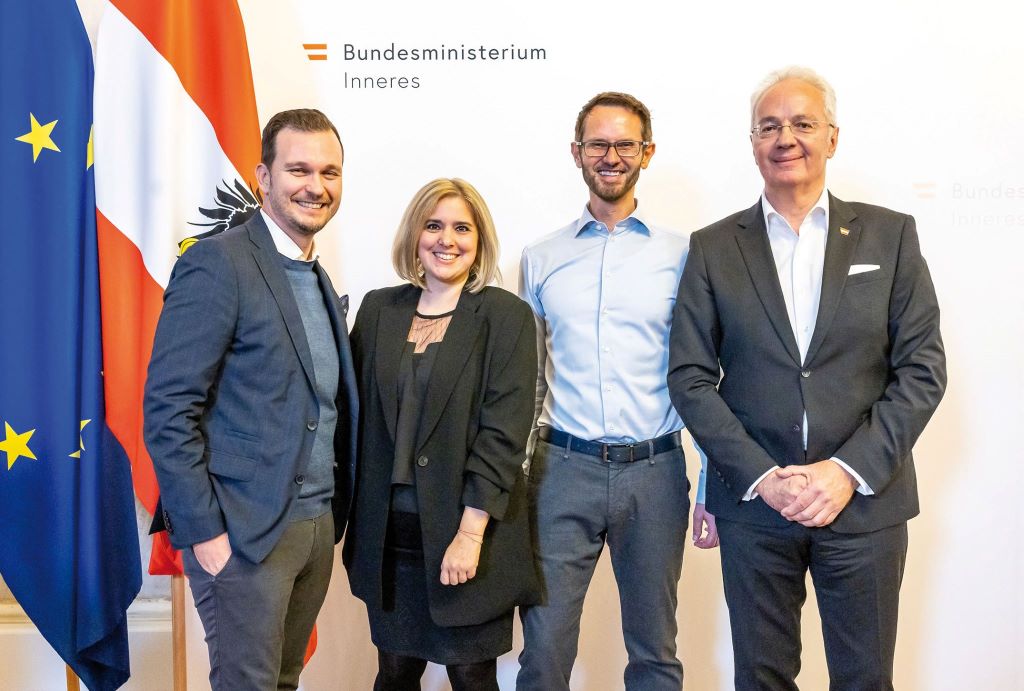 Veranstaltung &bdquo;Positive Leadership&ldquo;: Damir Trtanj, Pia Schubaschitz, Markus Ebner, Wilhelm Sandrisser