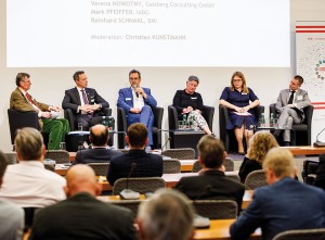 Podiumsdiskussion: Christian Kunstmann, Reinhard Schnakl, Mark Pfeiffer, Verena Nowotny, Julia Schmid, Stefan Rakowsky