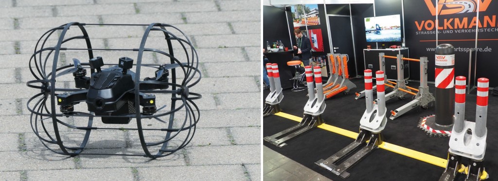 GPEC 2024: Indoor-Drohne f&uuml;r den Einsatz in Geb&auml;uden; transportable Fahrzeugsperren