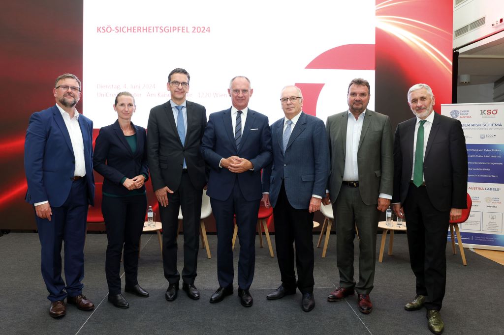 Sicherheitsgipfel: Alexander Janda, Sylvia Mayer, Kilian Gross, Gerhard Karner, Christian Domany, Karl Schl&ouml;gl, Wolfgang Schilk