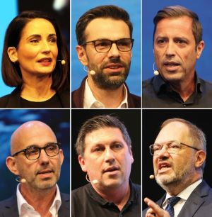 Referenten Kristina Eder (Erste Bank), Denis Ziga (Controllit), Christian Redl, Markus Epner (Academy F24), Oliver Hietz (Cybercrime-Komplettschutz), Karl Wei&szlig;l (Erste Group)