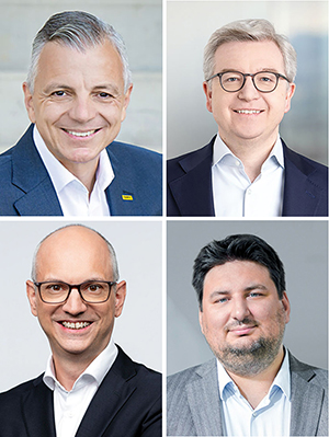 Pr&auml;sentation der Cybersecurity-Studie 2025: Oliver Schmerold (KS&Ouml;), Michael H&ouml;llerer (KS&Ouml;), Robert Lamprecht (KPMG), Andreas Tomek (KPMG)