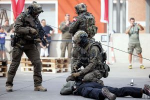 Vorf&uuml;hrung von Cobra-Beamten bei der Jubil&auml;umsfeier in der Rossauer Kaserne