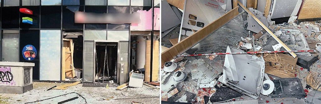 T&auml;ter sprengten drei Bankomaten in einer Bankfiliale in der Vorgartenstra&szlig;e in Wien. Polizeikr&auml;fte trafen wenige Minuten sp&auml;ter am Tatort ein und ertappten Verd&auml;chtige auf der Flucht