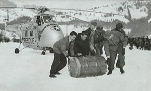 Einsatz der Gendarmerie bei der Lawinenkatastrophe in Blons 1954