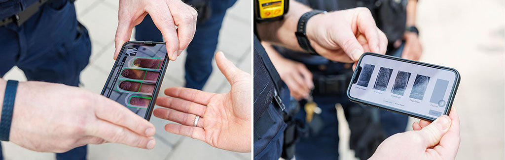 Bio-Capture erm&ouml;glicht die kontaktlose Aufnahme von Fingerabdr&uuml;cken per Smartphone und den direkten Abgleich im System