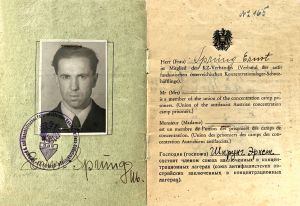 Versprachiger Dachauverbands-Mitgliedsausweis von Ernst Sprung