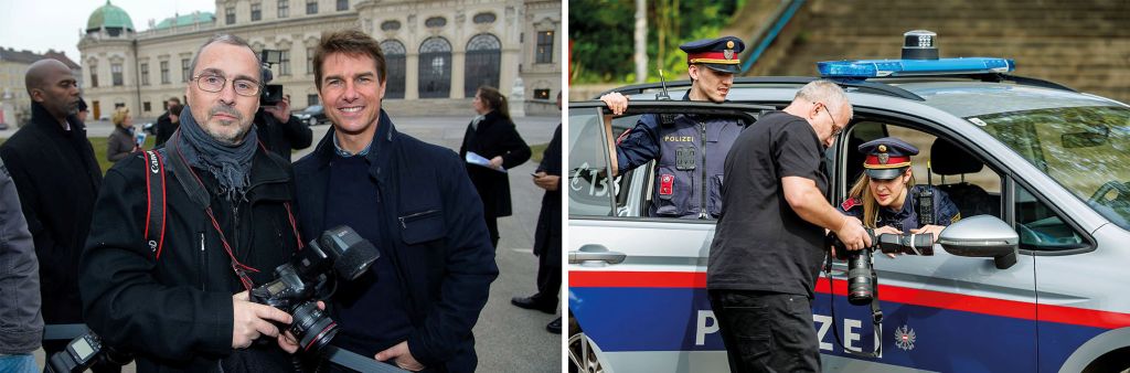 Ob Innenminister, Polizeibedienstete oder internationale Filmstars: Alexander Tuma dokumentierte &uuml;ber Jahrzehnte Menschen und Ereignisse. Das Foto links zeigt ihn mit Schauspieler Tom Cruise