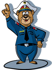 Tommi-B&auml;r, Maskottchen der Kinderpolizei