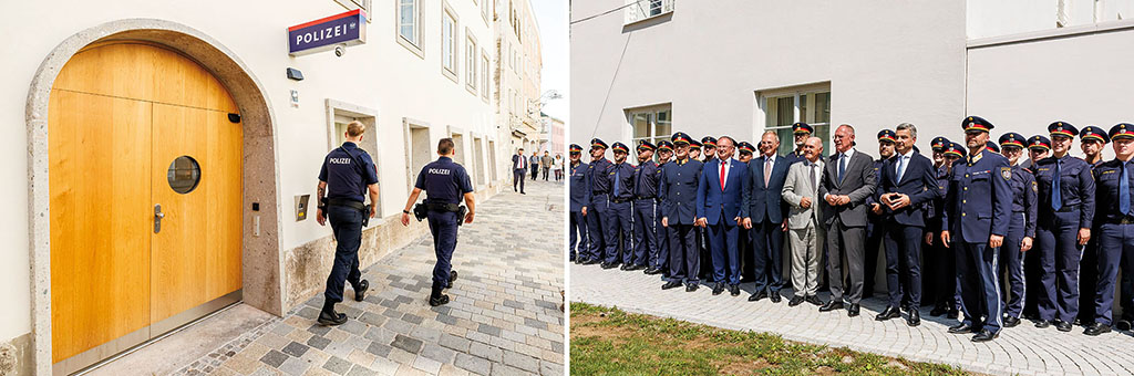 Das neue Polizeizentrum in Braunau am Inn beherbergt heute die Polizeiinspektion und das Bezirkspolizeikommando Braunau am Inn. Vertreterinnen und Vertreter aus Politik, Polizei und Verwaltung er&ouml;ffneten es am 22. Juli 2026